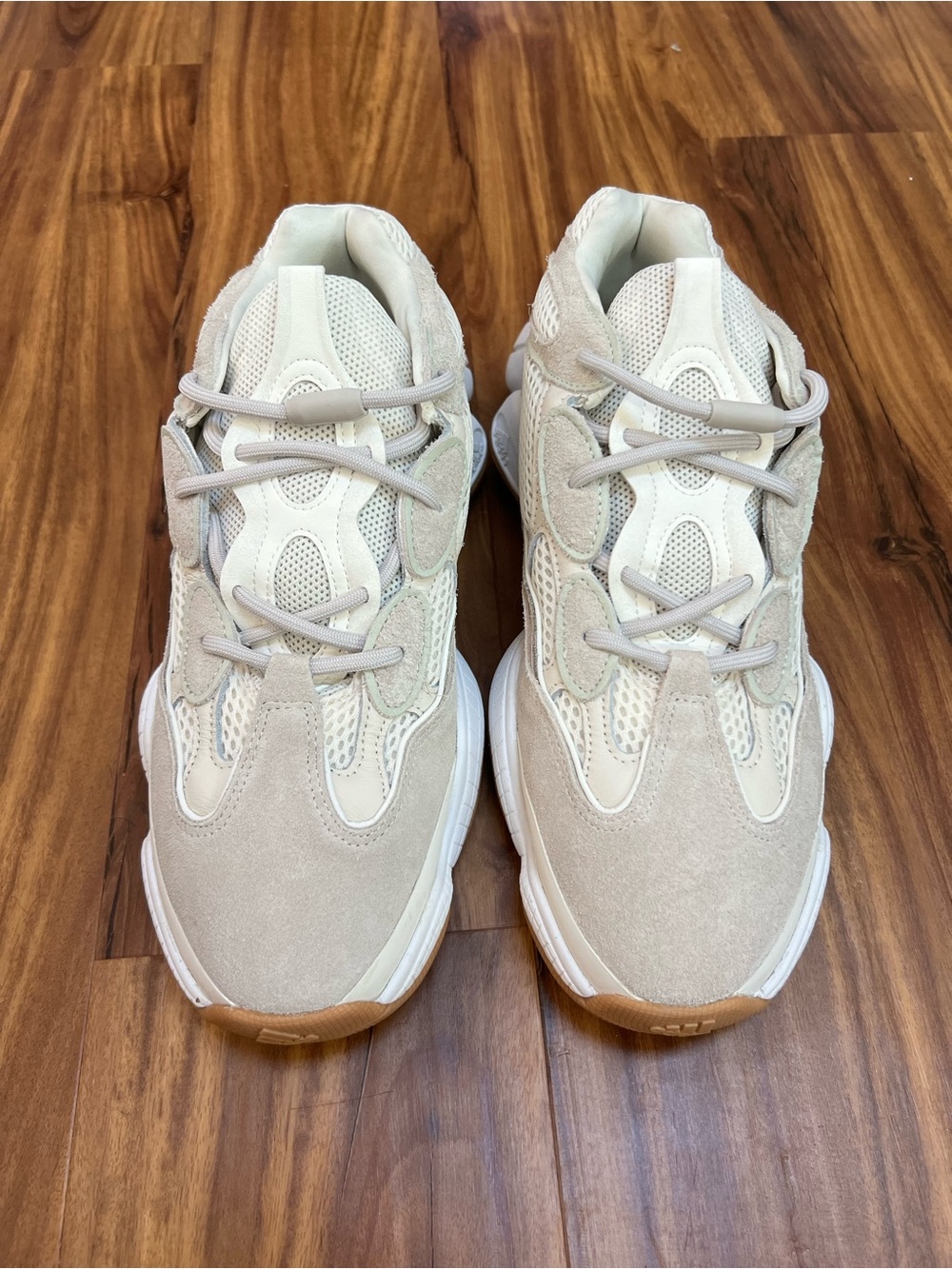 Yeezy 500 Neutral Beige and White Chunky Sneakers
